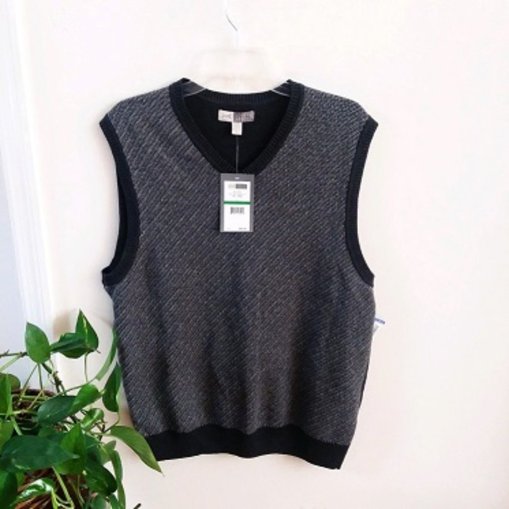 Joseph Abboud Dark Gray V Neck Vest